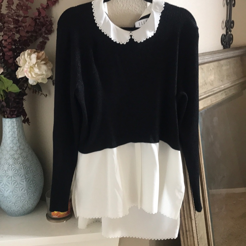 Elle Black and white blouse
